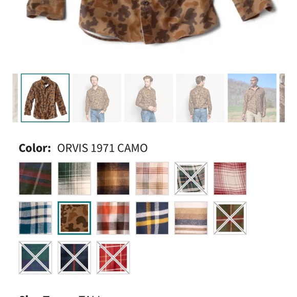 Orvis “The Perfect Flannel Shirt” camo, medium tall - Picture 3 of 10